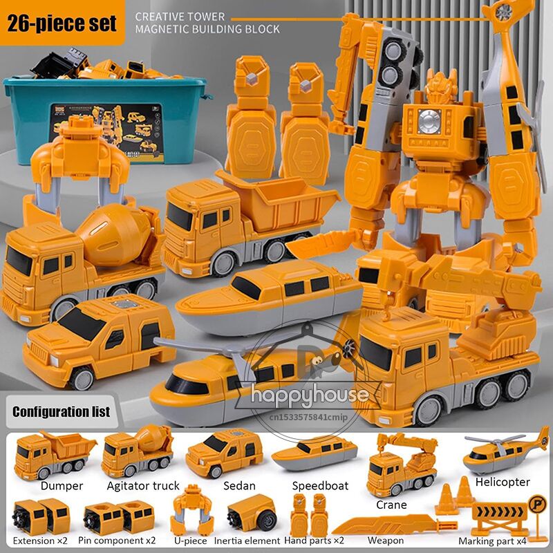 Magnetic Transform Engineering Car: Assembled Toys for Toddlers