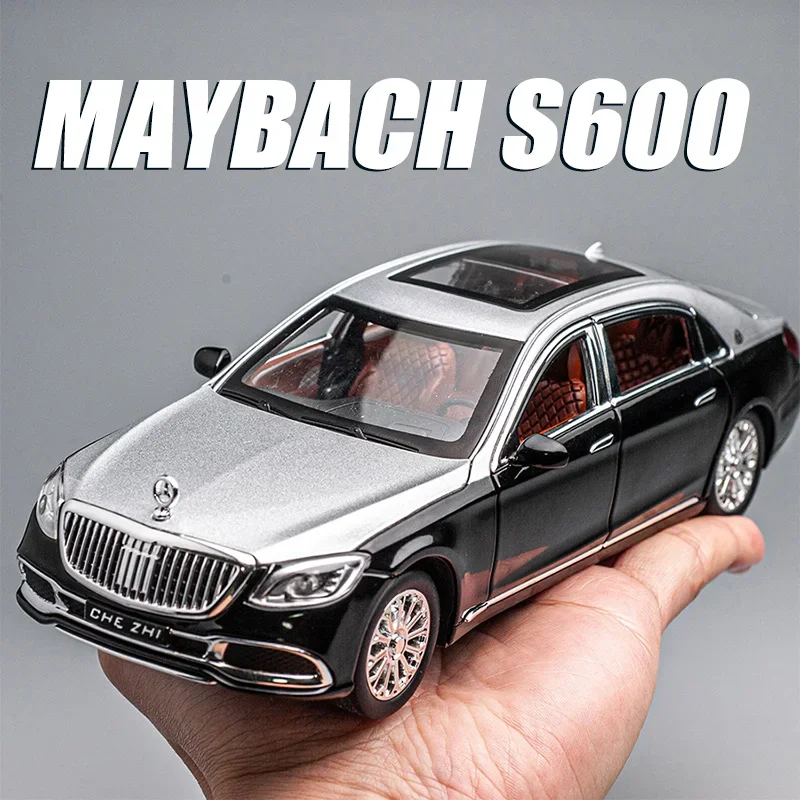 1:24 Mercedes Benz Maybach GLS600 Alloy Model Cars Diecast Toy Car Simulation Sound & Light Vehicle Toys Model Gifts For Kids 1