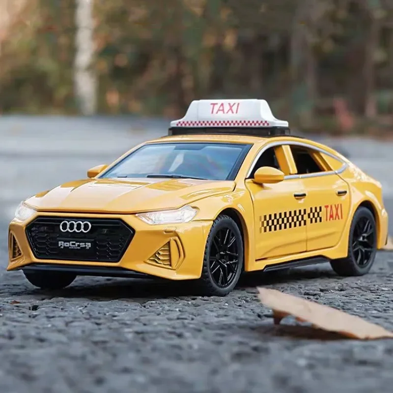 1:32 Audi RS7 Alloy Taxi Car Model Diecasts & Toys Vehicles Simulation Sound and Light Toys Car Collection Boys Children's Gift 2