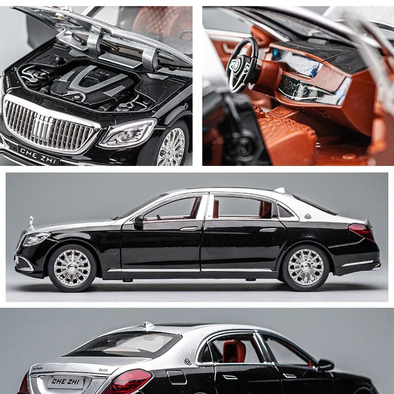 1:24 Mercedes Benz Maybach GLS600 Alloy Model Cars Diecast Toy Car Simulation Sound & Light Vehicle Toys Model Gifts For Kids 6