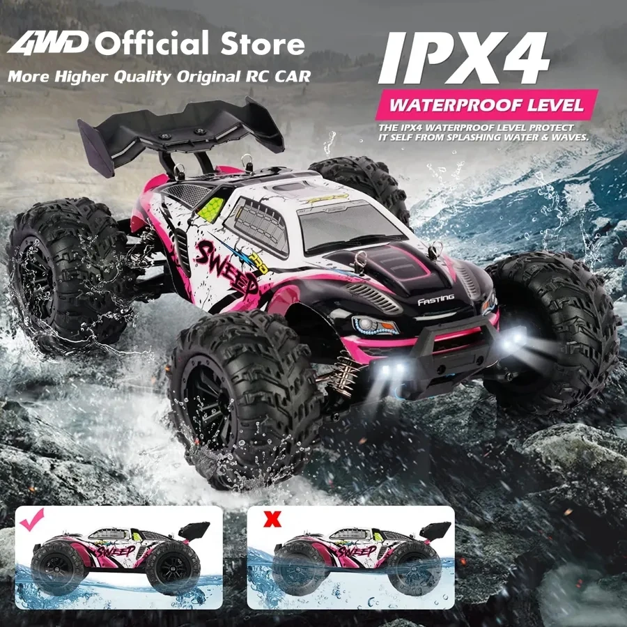 1:16 80km/h Brushless RC Drift Car With LED Lights 4WD Electric High Speed Racing Remote Control Monster Truck for Kids Adults 4