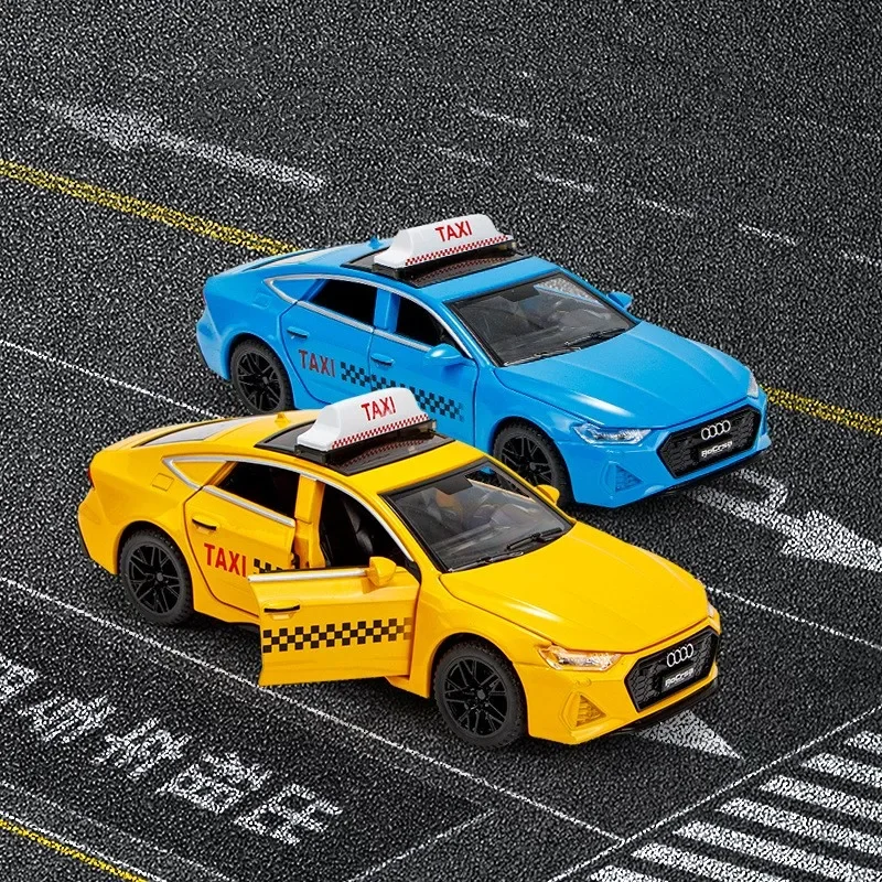 1:32 Audi RS7 Alloy Taxi Car Model Diecasts & Toys Vehicles Simulation Sound and Light Toys Car Collection Boys Children's Gift 4