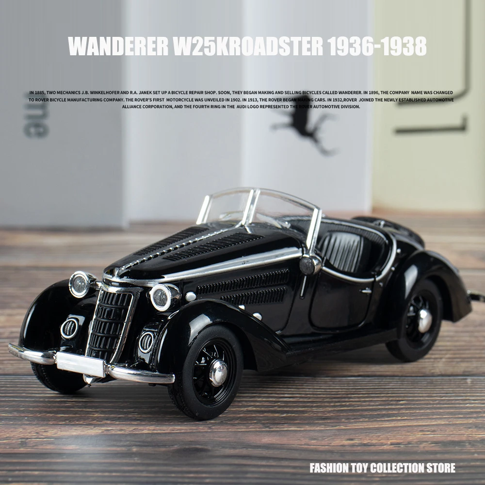 1: 32 WANDERER W25KROADSTER Alloy Car Model High Simulation Diecasts Toy With Sound and Light Pull Back Vehicles Decoration Toys 2