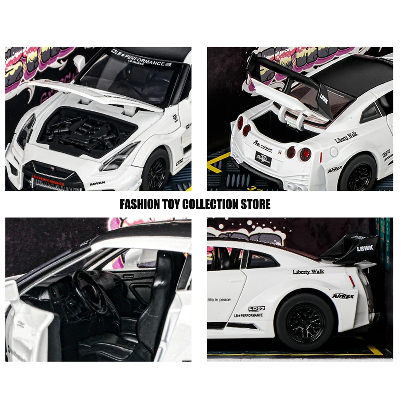 1: 32 GTR-CSR2 Fast and Furious Alloy Car Model Diecasts Toy With Sound and Light Vehicles Decoration Toys For Kids Gift 6