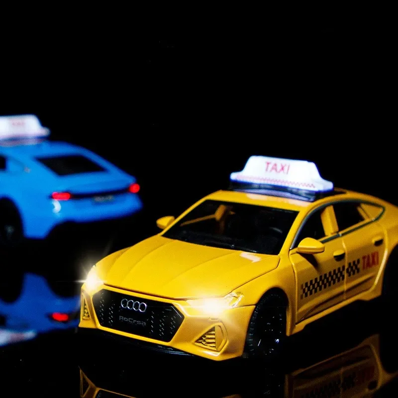 1:32 Audi RS7 Alloy Taxi Car Model Diecasts & Toys Vehicles Simulation Sound and Light Toys Car Collection Boys Children's Gift 5