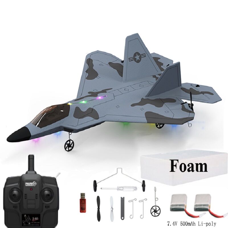 F22S RC Airplane – 2.4G 3CH 3D6G Raptor Warplane with LED Lights