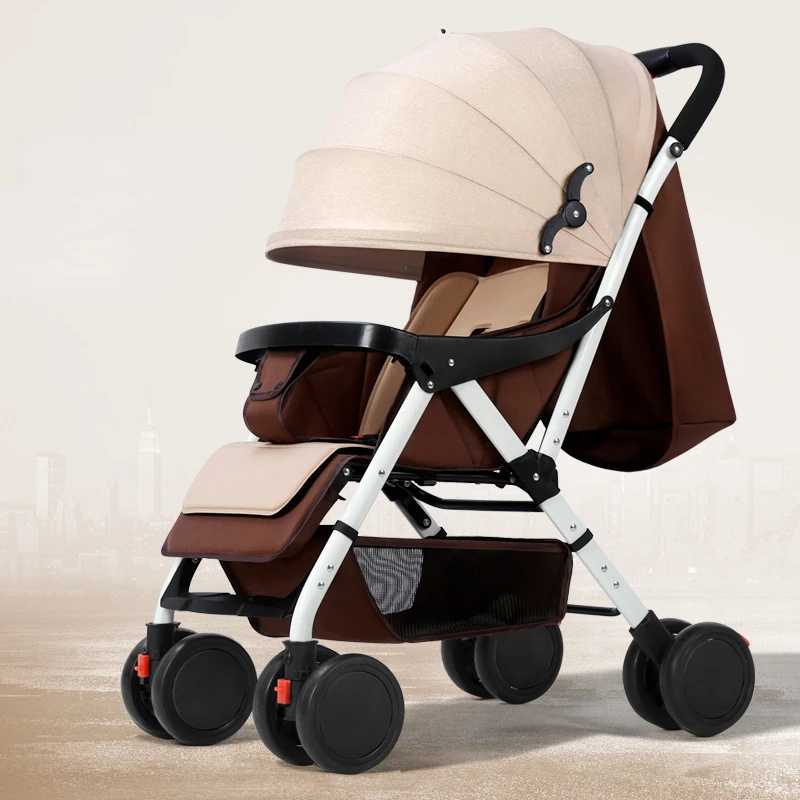 Bluechildhood Lightweight Baby Stroller: Two-Way Push Traveling Pram for Newborns