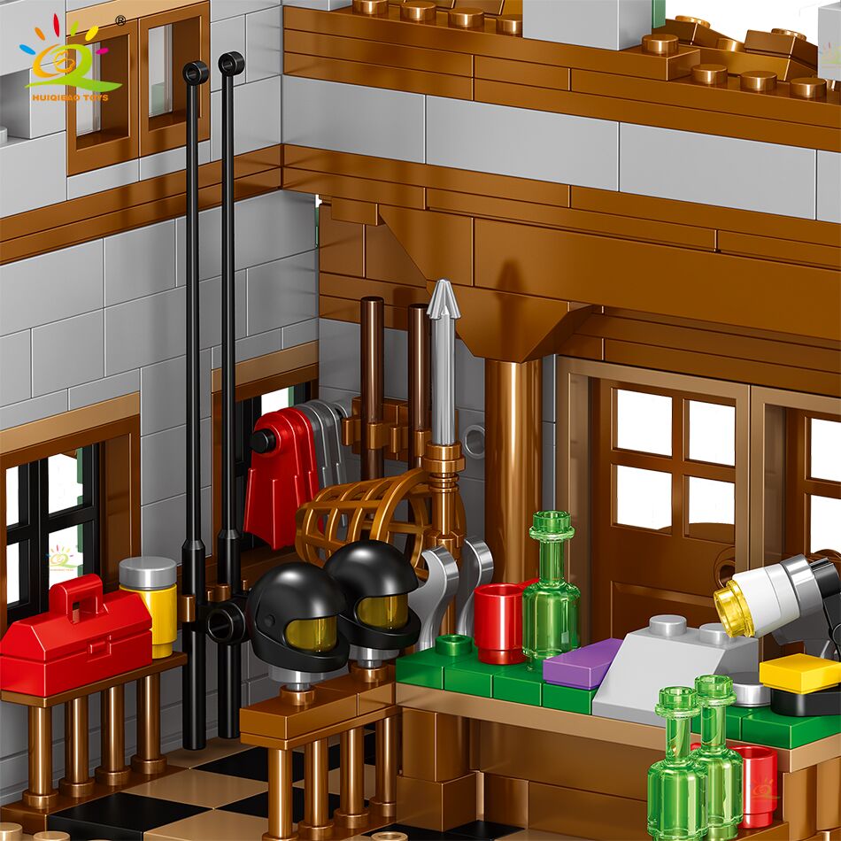 Mini Fishing Village Cabin: HUIQIBAO 1881PCS Micro Building Blocks Set - Image 3