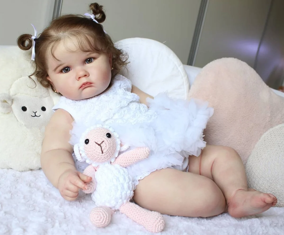 BZDOLL Realistic 60cm (24 Inch) Soft Silicone Reborn Baby Doll: Handmade Girl with 3D-Painted Skin and Vascular Vein