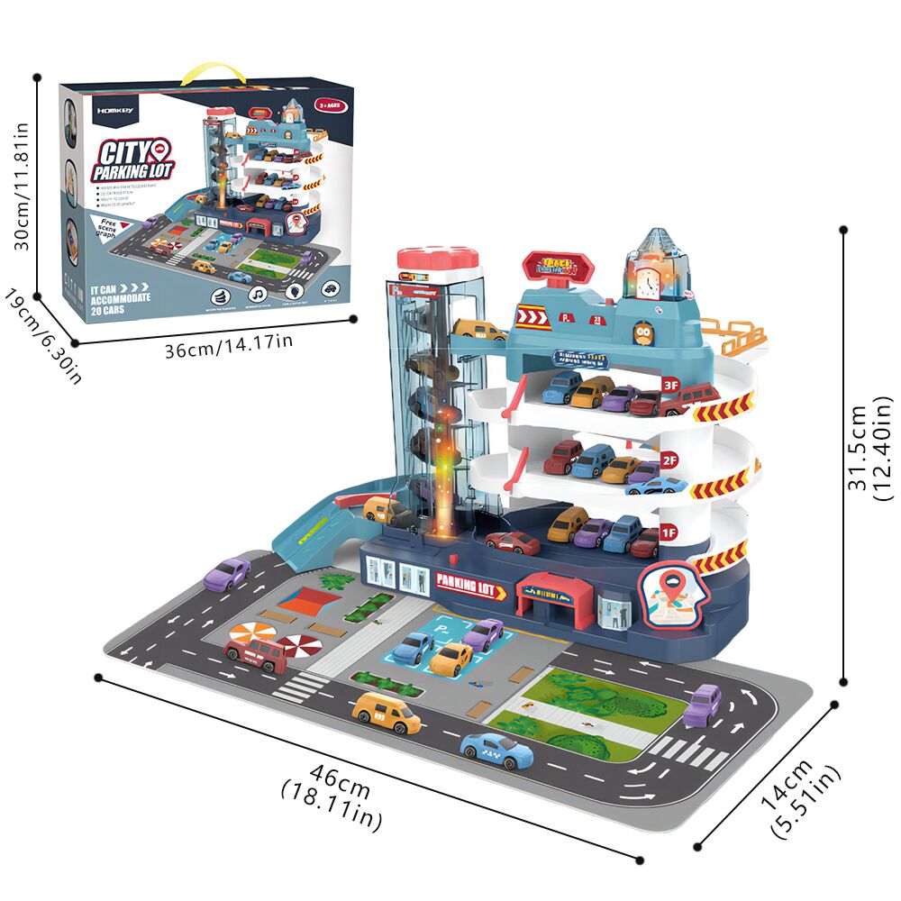 Dino Hill Climber Ramp Track Colorful Construction Play Set with Mini Racer Cars - Image 3