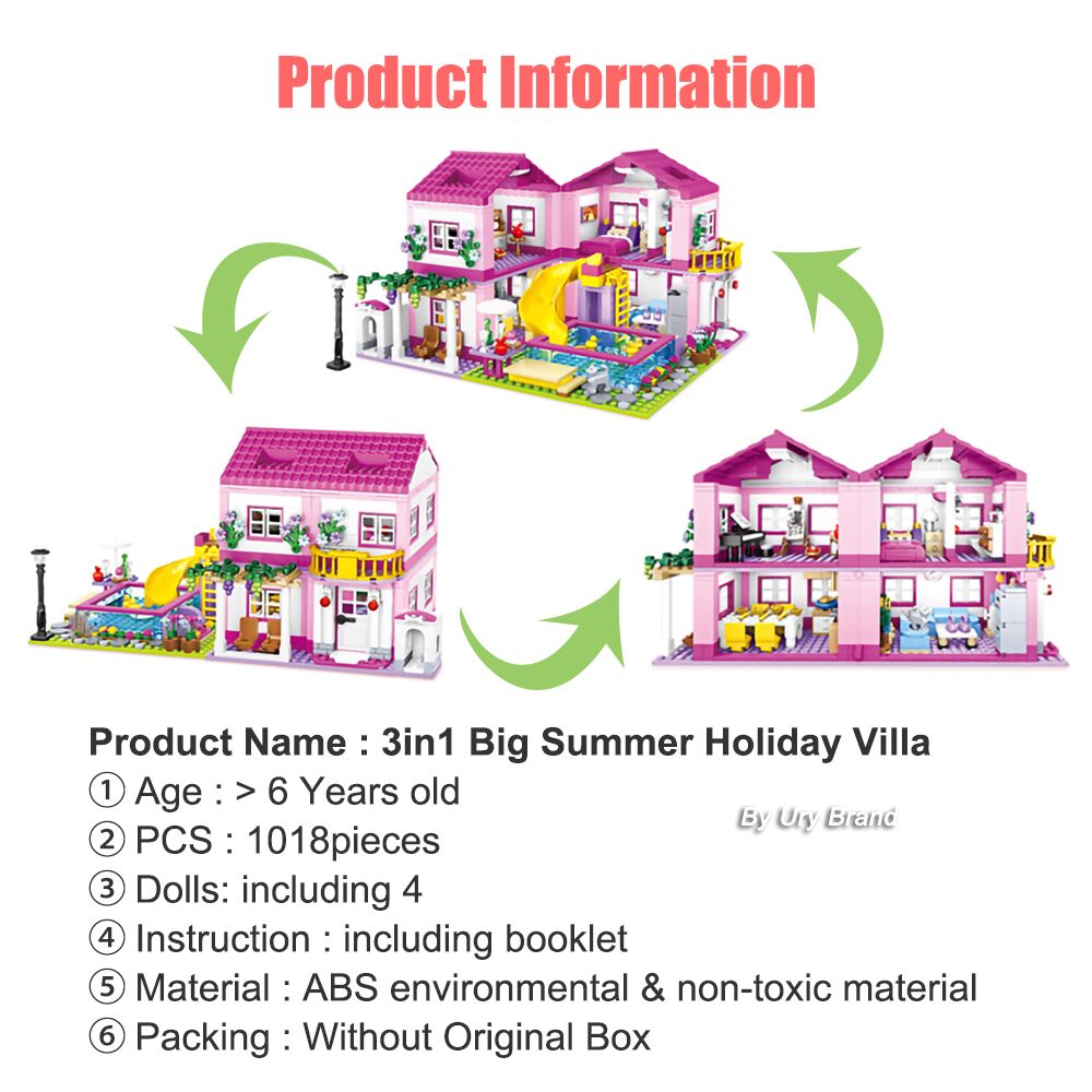 Friends City House Summer Holiday Villa: Building Blocks Set with Swimming Pool - Image 4