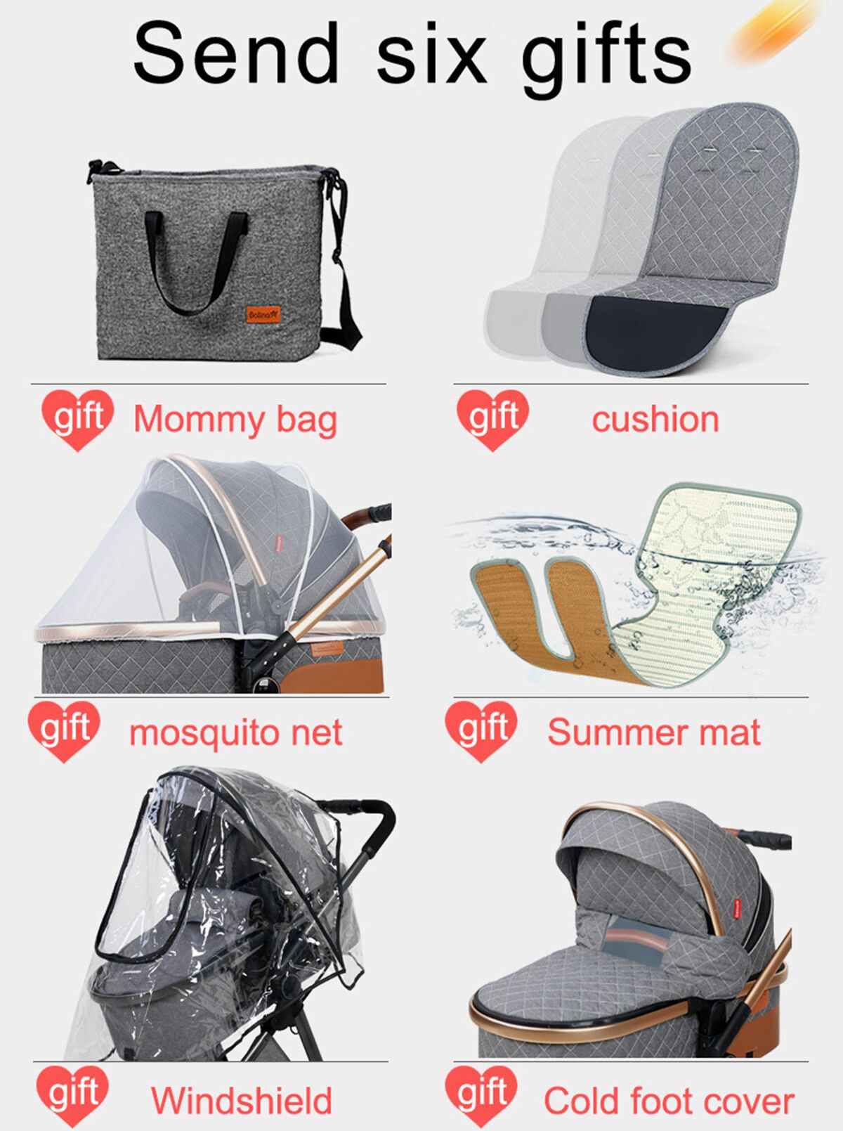 High Landscape Baby Stroller 2-in-1 / 3-in-1: Versatile, Light Folding, and Shock Absorbing - Image 4