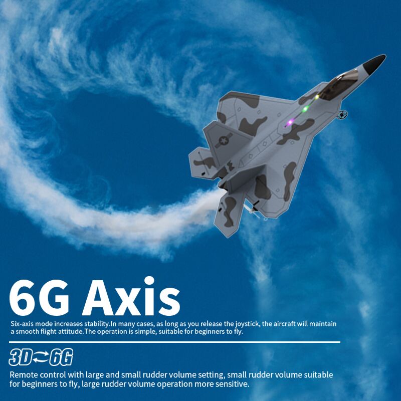 F22S RC Airplane – 2.4G 3CH 3D6G Raptor Warplane with LED Lights - Image 5