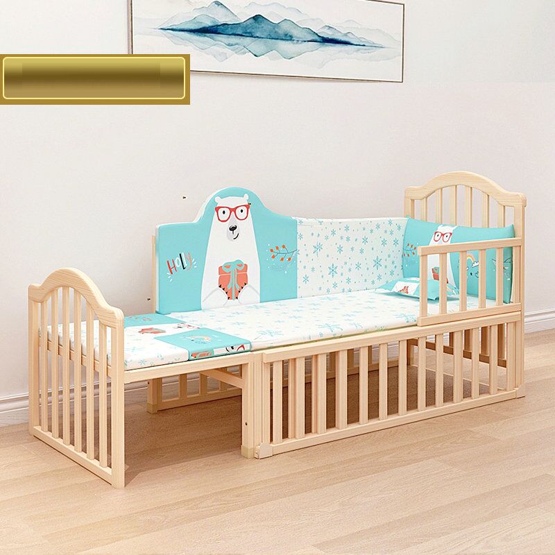 Multifunctional Solid Wood Baby Bed: Newborn Cradle and Children's Crib with Mosquito Net - Image 6