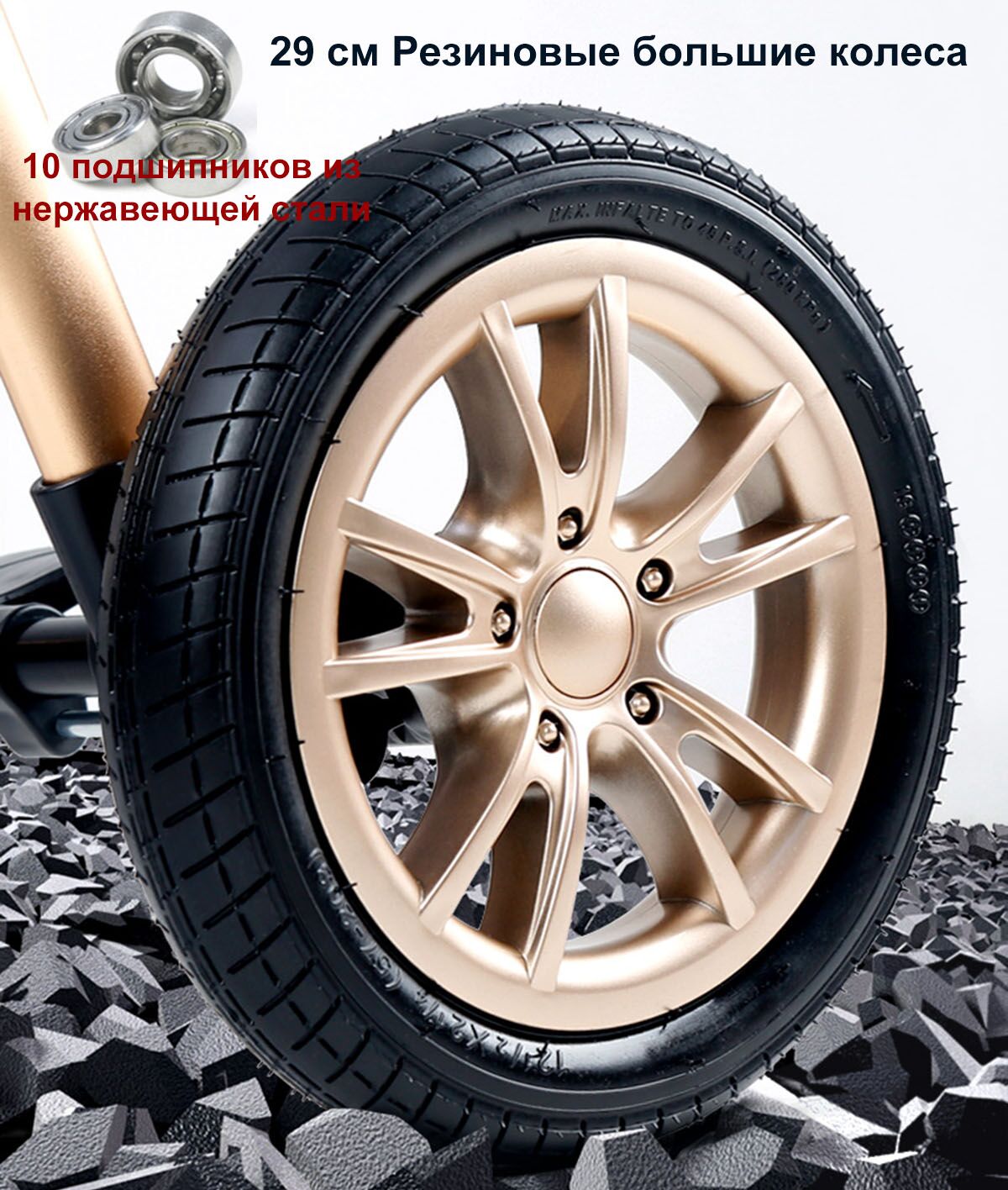 High Landscape Baby Stroller 2-in-1 / 3-in-1: Versatile, Light Folding, and Shock Absorbing - Image 2