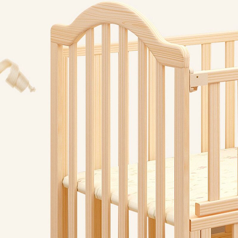 Multifunctional Solid Wood Baby Bed: Newborn Cradle and Children's Crib with Mosquito Net - Image 3