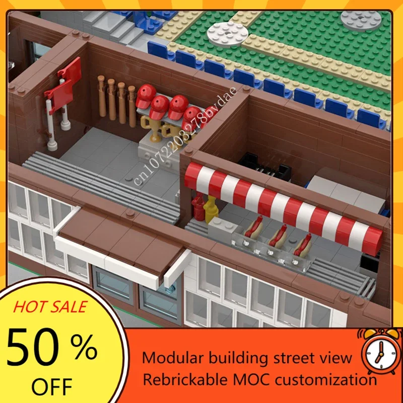 Home Run Haven: Authorized 7313Pcs Custom MOC-76626 Modular Baseball Stadium - Image 4