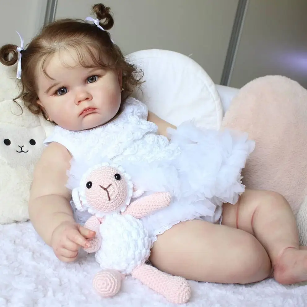 BZDOLL Realistic 60cm (24 Inch) Soft Silicone Reborn Baby Doll: Handmade Girl with 3D-Painted Skin and Vascular Vein - Image 4