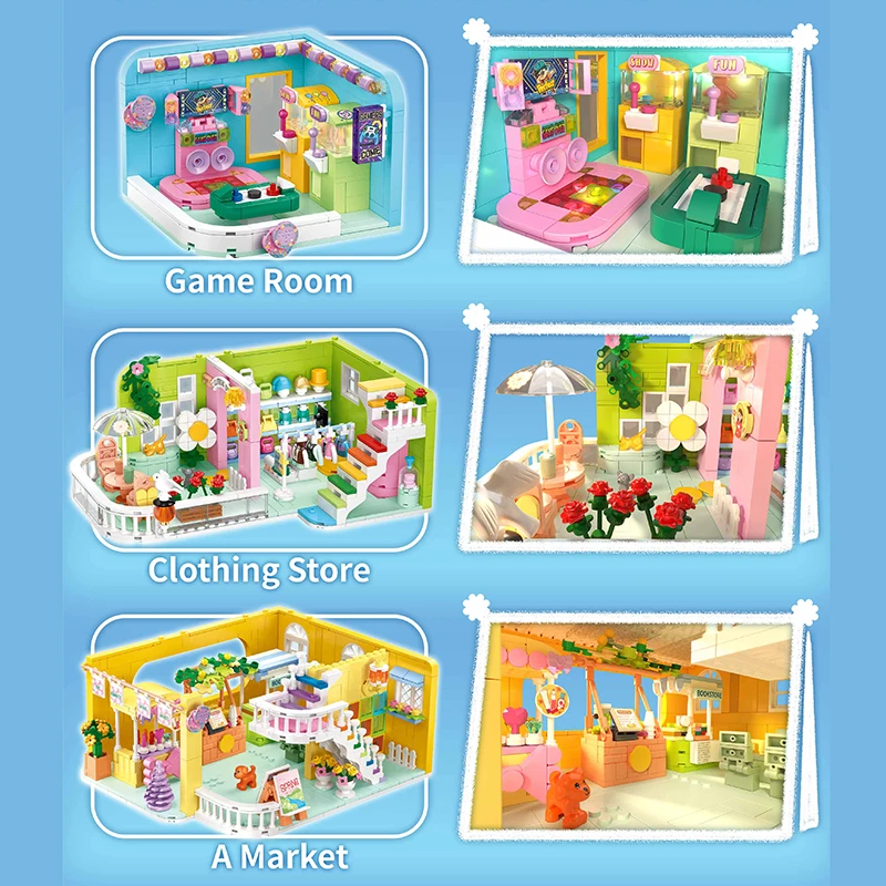 Creative Mini Shop Game Room - Market Shopping Mall Building Blocks Set - Image 4