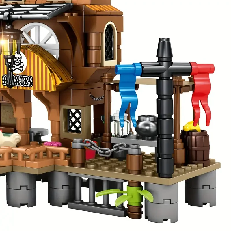 Building Blocks Set Creative Medieval Pirate Island Fortress Castle - Image 5