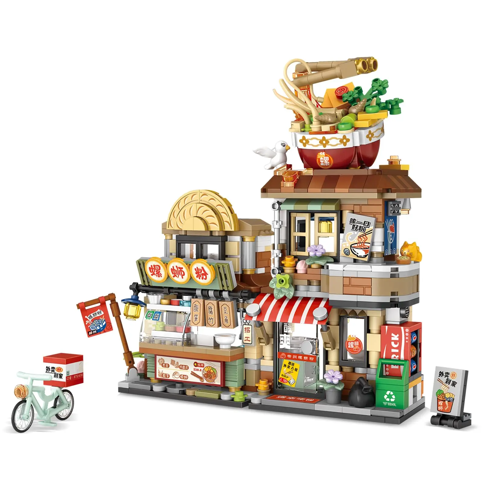 Japanese Street View Lemon Tea Shop - 796 PCS Mini Building Blocks - Image 3