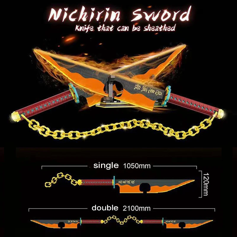 1478PCS Demon Slayer Uzui Tengen Sword Building Blocks Kit - Image 3
