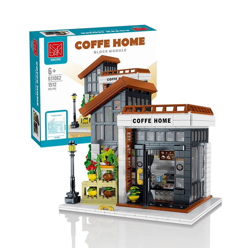 Creative City Light Sunshine Coffee House Building Blocks Set - MOC Streetview Modular Architecture - Image 3