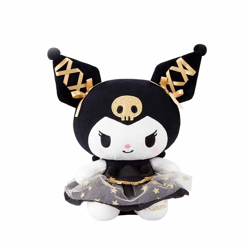 Black Series 30cm Kuromi & Hello Kitty Plush Toy Pillow – Soft Stuffed Anime Doll Gift