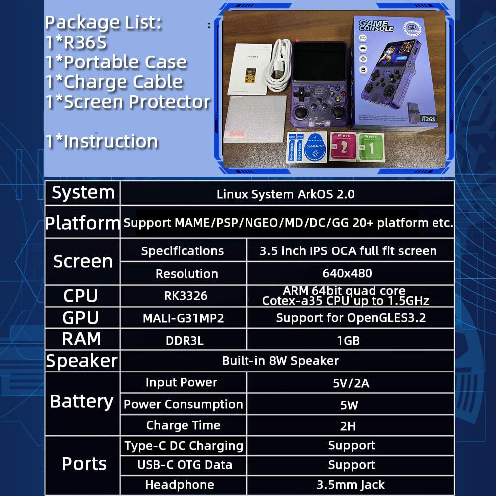 R36S Handheld Retro Video Game Console – Open Source ArkOS 2.0 System - Image 5