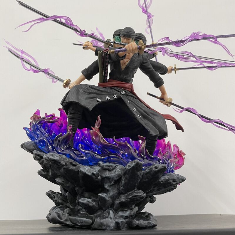 40cm One Piece Zoro Figure: Wano Onigashima 9 Swords Style PVC Statue - Anime - Image 2