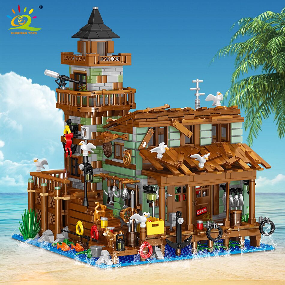 Mini Fishing Village Cabin: HUIQIBAO 1881PCS Micro Building Blocks Set