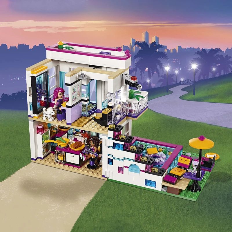 Pop Star House & Friendship Bus - 760pcs Building Blocks Set for Girls - Image 2