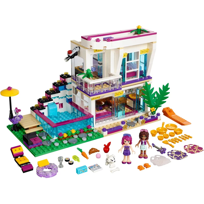 Pop Star House & Friendship Bus - 760pcs Building Blocks Set for Girls - Image 3