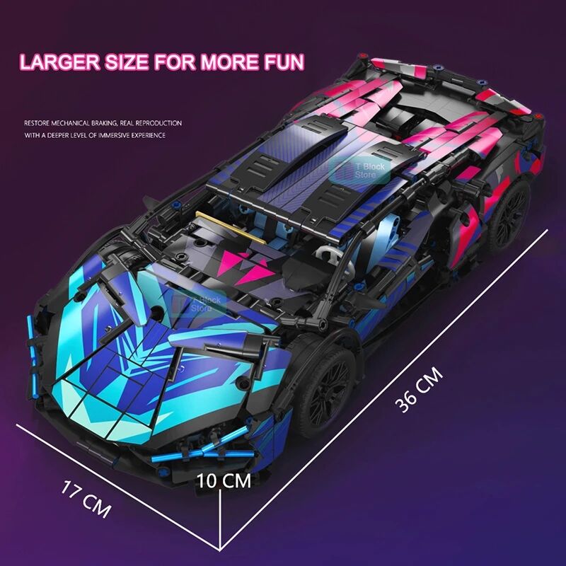 LEGO Technic Cars Cyberpunk Lambo Sian FKP 37 Super Racing Car - Image 3